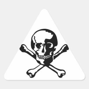 Totenkopf mit gekreuzter Knochen Dreieckiger Aufkleber