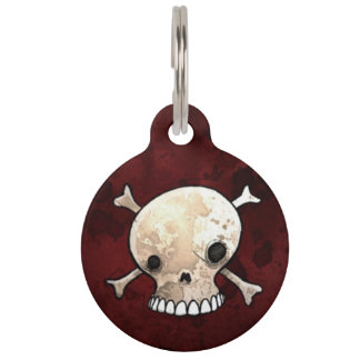 Totenkopf mit gekreuzter Knochen-Haustier Haustiermarke