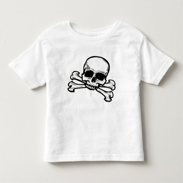 Totenkopf mit gekreuzter Knochen Kleinkind T-shirt (Vorderseite)