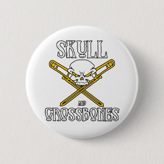 Totenkopf mit gekreuzter Knochen-Knopf (Trombones) Button