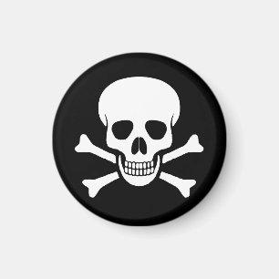 Totenkopf mit gekreuzter Knochen-Magnet Magnet