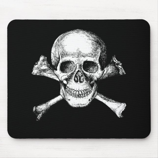 Totenkopf mit gekreuzter Knochen Mousepad (Vorne)