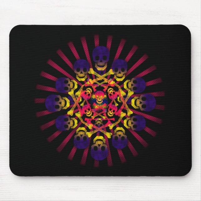Totenkopf mit gekreuzter Knochen Mousepad (Vorne)