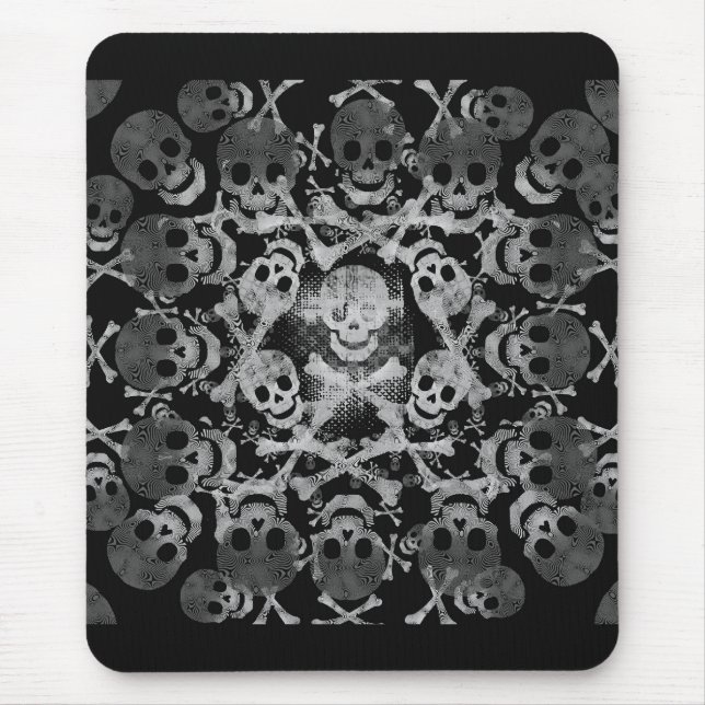 Totenkopf mit gekreuzter Knochen Mousepad (Vorne)