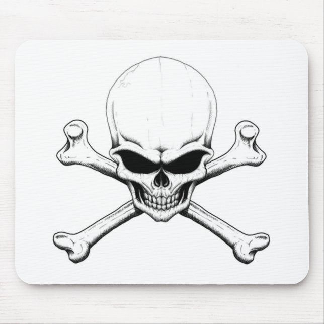 Totenkopf mit gekreuzter Knochen mousepad (Vorne)