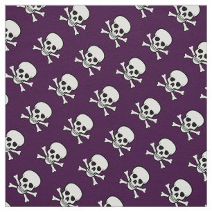 Totenkopf mit gekreuzter Knochen-Muster Stoff