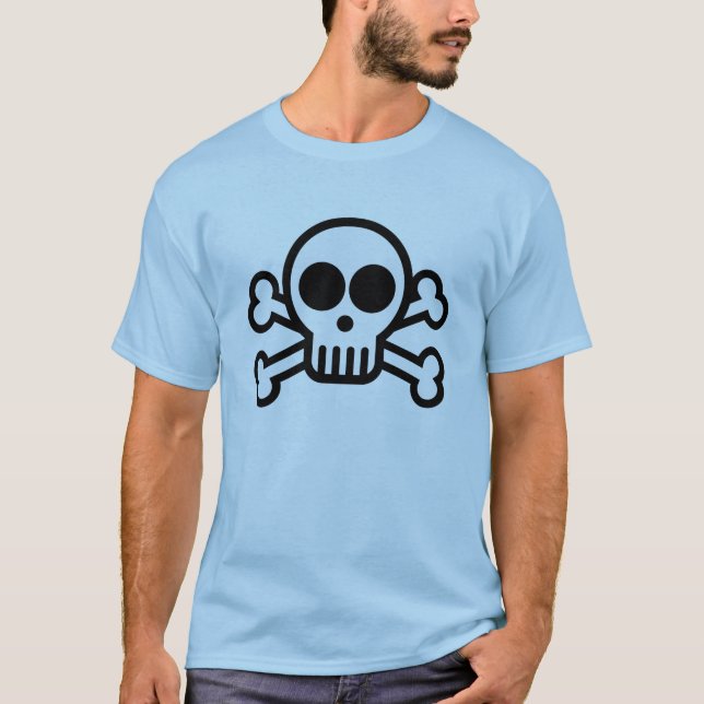 Totenkopf mit gekreuzter Knochen T-Shirt (Vorderseite)