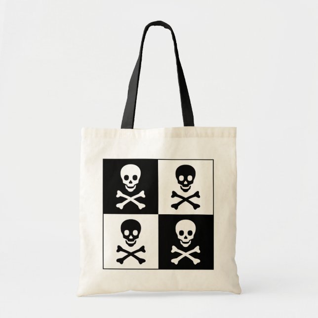 Totenkopf mit gekreuzter Knochen Tragetasche (Vorne)