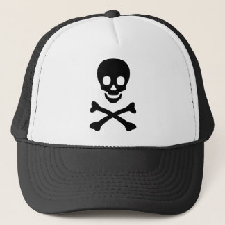 Totenkopf mit gekreuzter truckerkappe