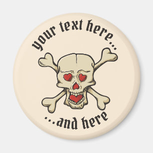 Totenkopf mit Herzen Magnet