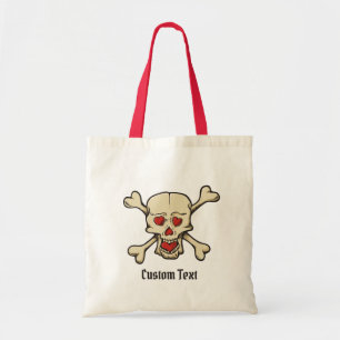 Totenkopf mit Herzen Tragetasche