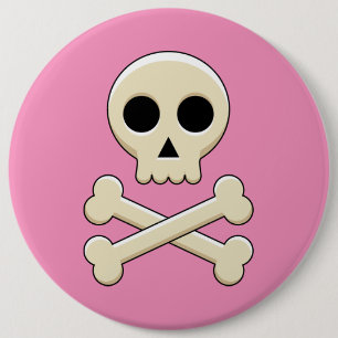 Totenkopf mit Knochen Button