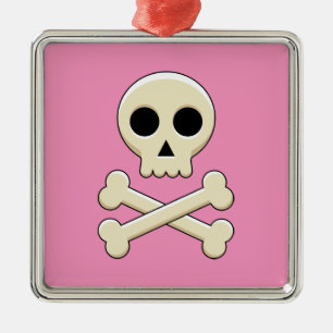 Totenkopf mit Knochen Ornament Aus Metall