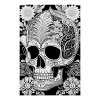 Totenkopf mit Ornamenten