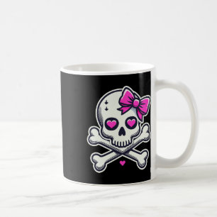 Totenkopf mit Schleife Rosa Mädchen Schädel Hallow Kaffeetasse