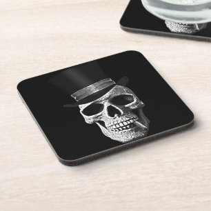 Totenkopf mit Zylinder Untersetzer