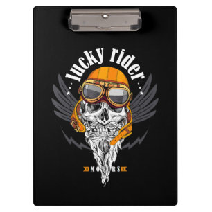 Totenkopf-Motorrad-Geschenk für Motorradliebhaber Klemmbrett