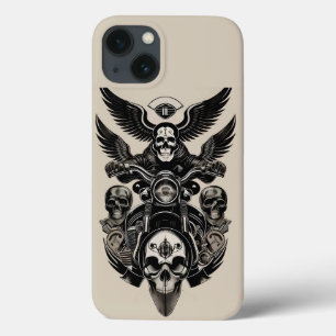 Totenkopf-Motorrad mit Flügeln Case-Mate iPhone Hülle