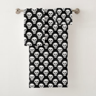 Totenkopf-Muster Halloween Badhandtuch Set