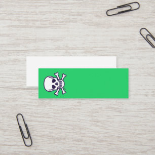 Totenkopf n Knochen grüne Mini-Geschäftskarte vert Mini Visitenkarte