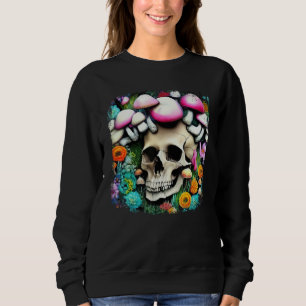 Totenkopf-Pilze-Sammler-Grafik-Pilzsammler Sweatshirt