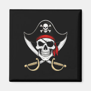 Totenkopf-Piraten-Jolly-Roger-Flagge Halloween Magnet