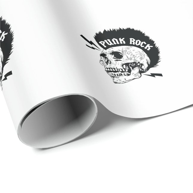 Totenkopf "Punk Rock" Geschenkpapier (Rolleneckpunkt)