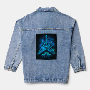 Totenkopf-Rock-Vibes Jeansjacke