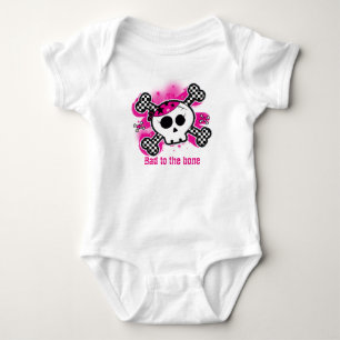 Totenkopf Rosa Baby Personalisiert Benutzerdefinie Strampler