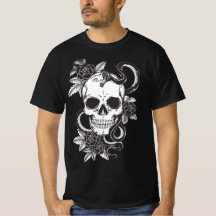 Totenkopf Rose und Schlange