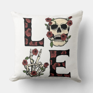 Totenkopf & Rosen Kissen