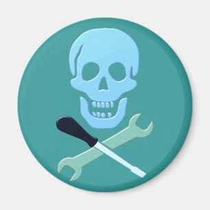 Totenkopf Schädel Mechaniker skull mechanic Magnet