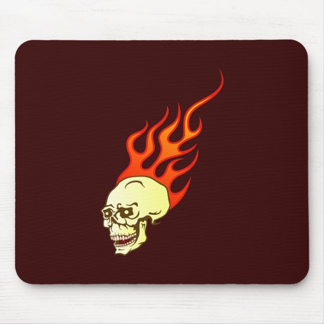 Totenkopf Schädel skull Flammen flames Mousepad (Vorne)