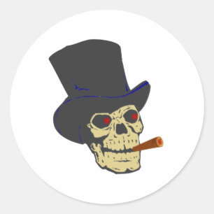 Totenkopf Schädel Zigarre skull cigar Runder Aufkleber