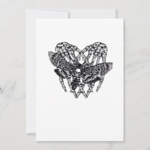 Totenkopf-Schmetterling Klassischer Skeletthand-He Feiertagskarte