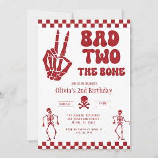 Totenkopf Skelett Böse bis auf die Knochen 2. Gebu Einladung