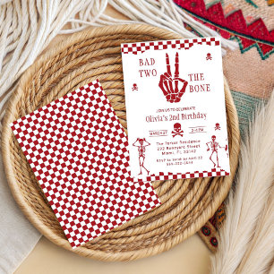 Totenkopf Skelett Böse bis auf die Knochen 2. Gebu Einladung