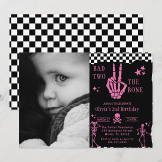 Totenkopf Skelett Böse bis auf die Knochen 2. Gebu Einladung