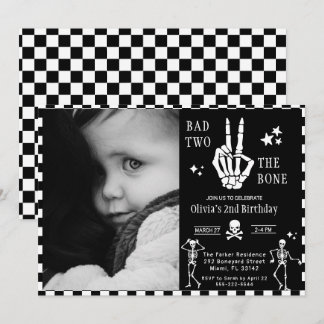 Totenkopf Skelett Böse bis auf die Knochen 2. Gebu Einladung