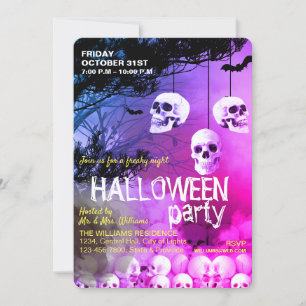 Totenkopf-Skelett-Halloween-Party-Gruselige Nacht Einladung