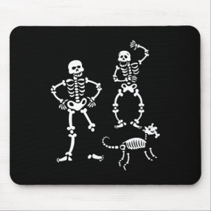 Totenkopf-Skelett läuft Halloween-Kostenparty  Mousepad