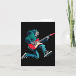 Totenkopf-Skelett spielt Gitarre Star Rock Roll Mu Karte