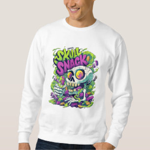 Totenkopf-Snack Neon-Skelett-Kunst Lustiger Horr Sweatshirt