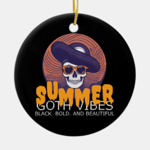 Totenkopf-Sommerhut Keramik Ornament
