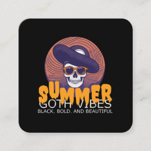 Totenkopf Sommerhut Quadratische Visitenkarte