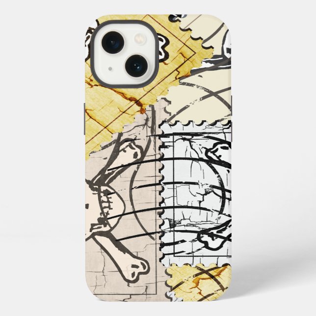 Totenkopf-Stempel iPhone Hülle (Rückseite)
