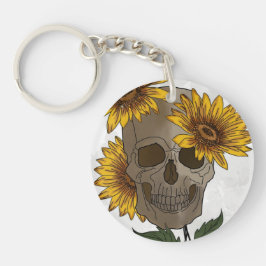 Totenkopf trifft Sonnenblume Schlüsselanhänger