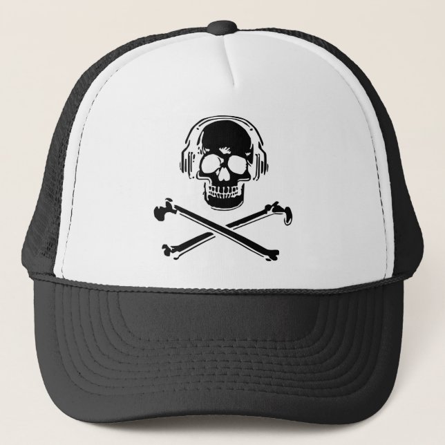 totenkopf truckerkappe (Vorderseite)