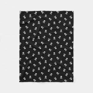Totenkopf und gekreuzte Knochen modernes Halloween Fleecedecke