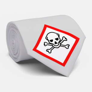 Totenkopf- und Knochen-Hazard-Symbol Krawatte